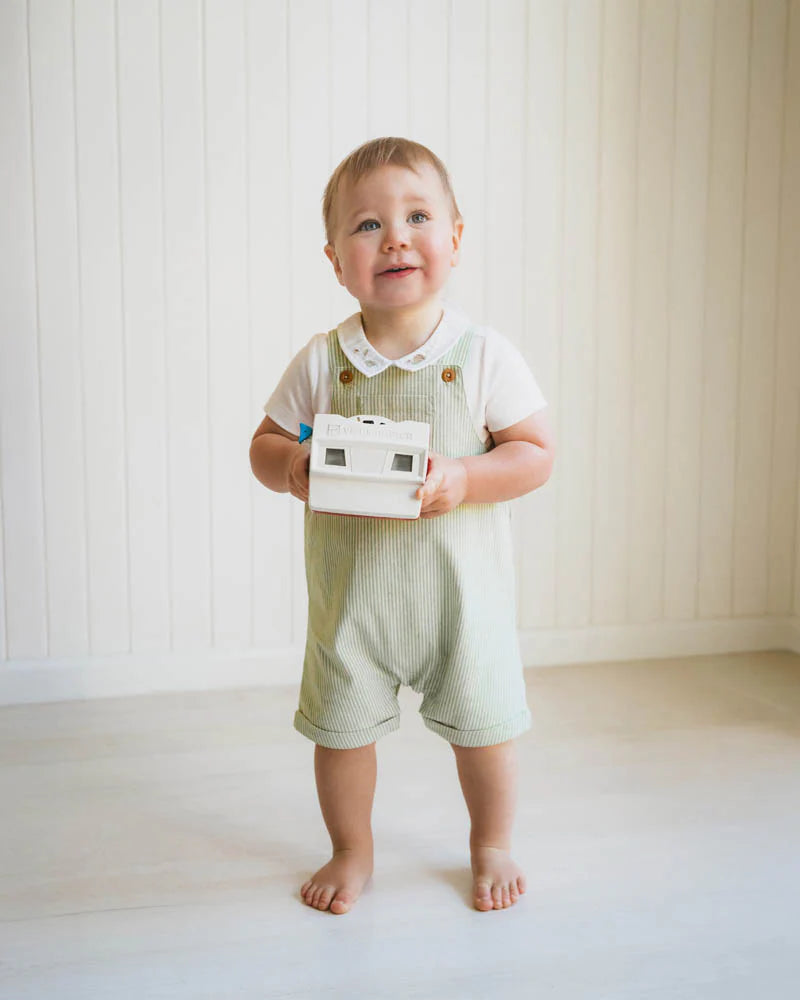 Roman Green Stripe Overalls