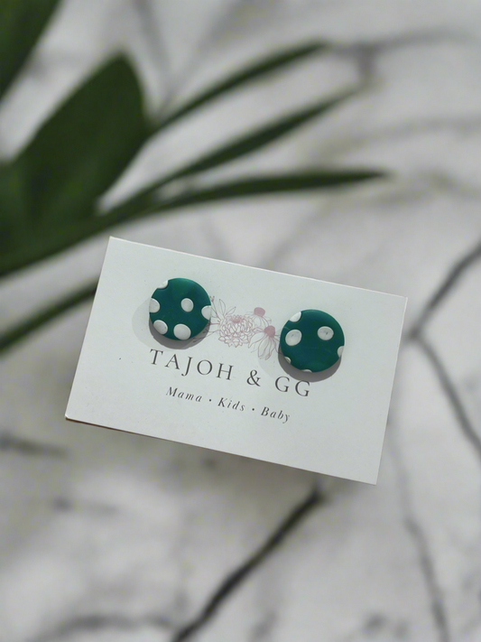 The Green Polka Dot Studs