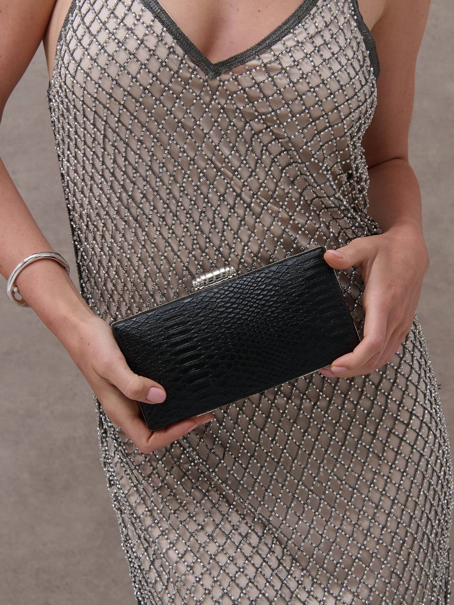 Ciara Croc-Effect Clutch