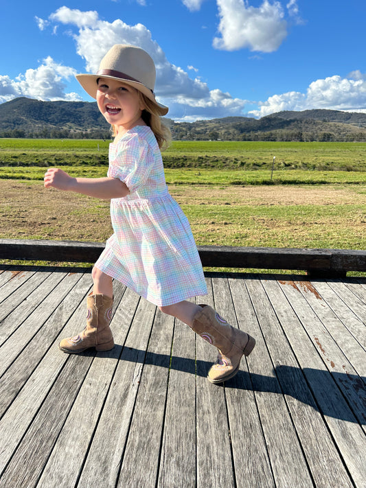 Candy Blossom Check Dress