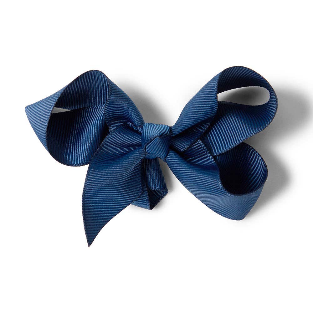 Navy Bow Hair Clip