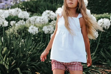 Girls Esme Top - White Linen