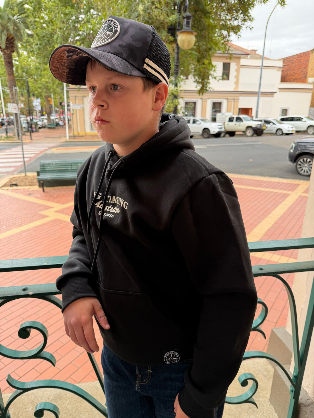 KIDS PCA LANDCRUISER HOODIE - FADED BLACK