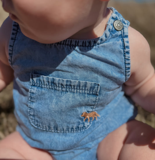 ACID WASH DENIM ROMPER
