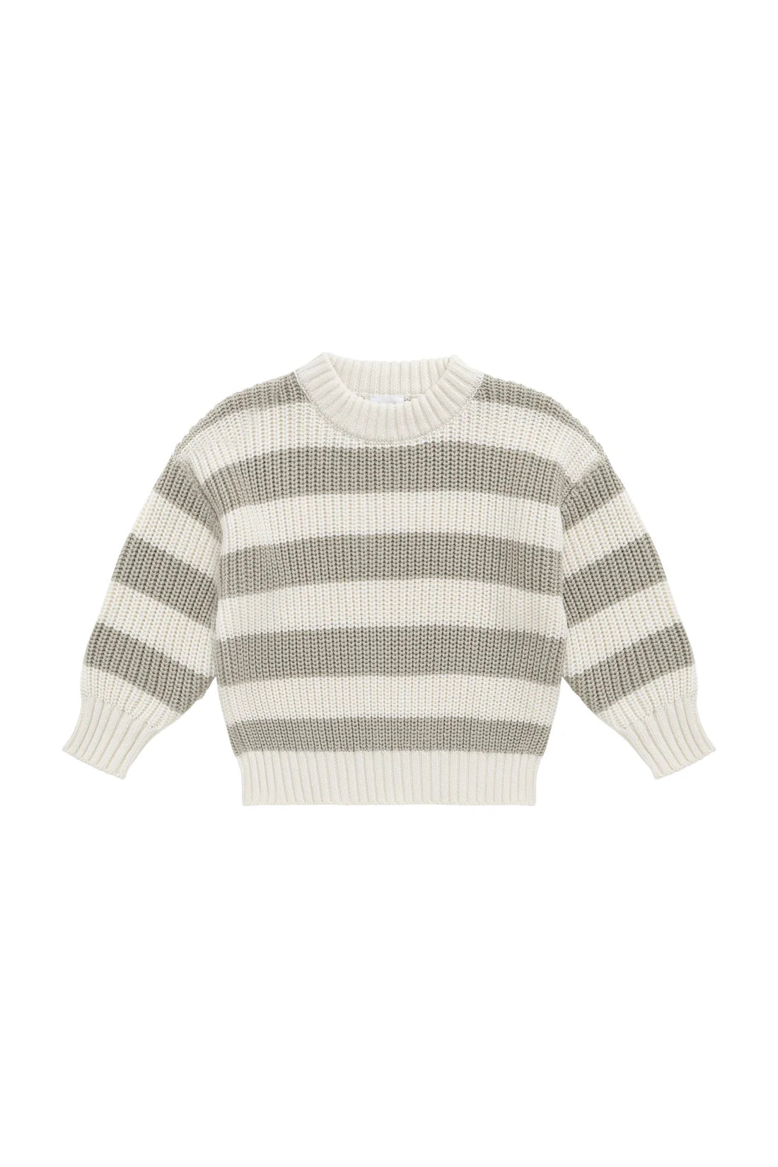 Johan Knit Jumper - Wide Knit Stripe Cloud/Raindance