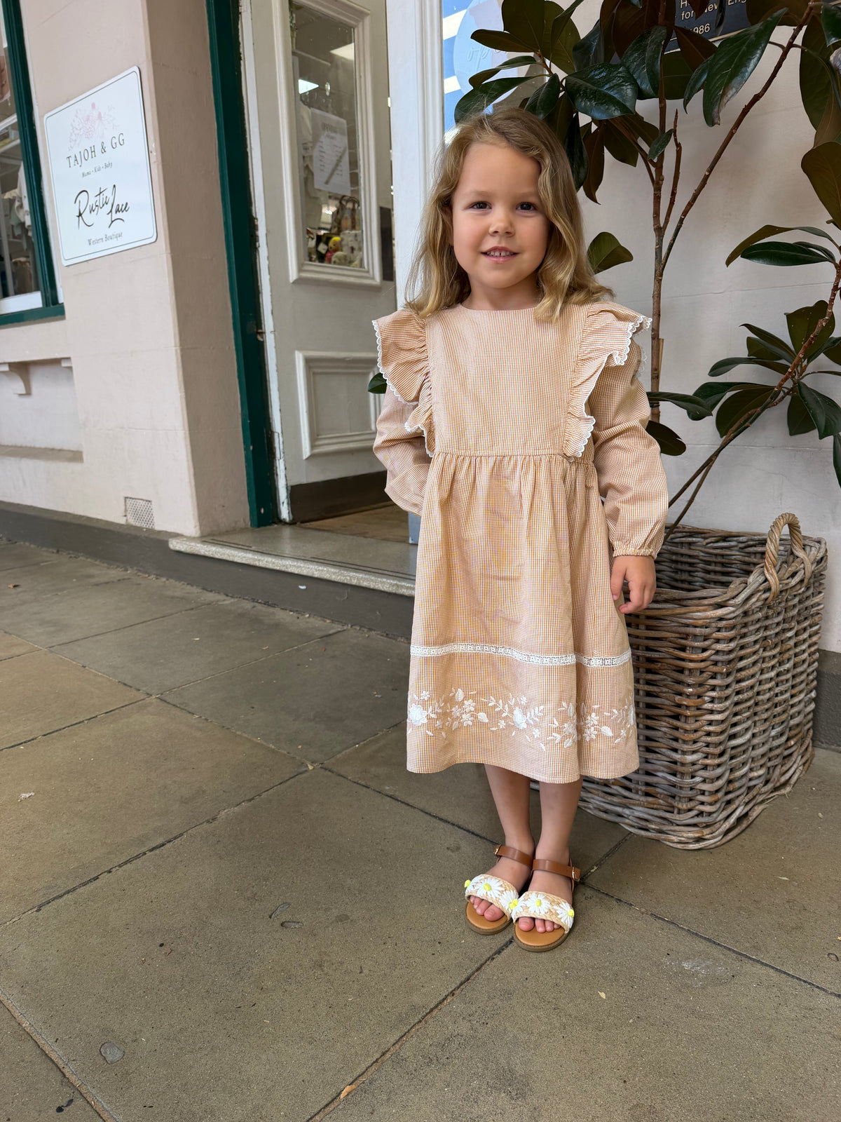 WINNIE EMB. GINGHAM DRESS 3-7 YRS