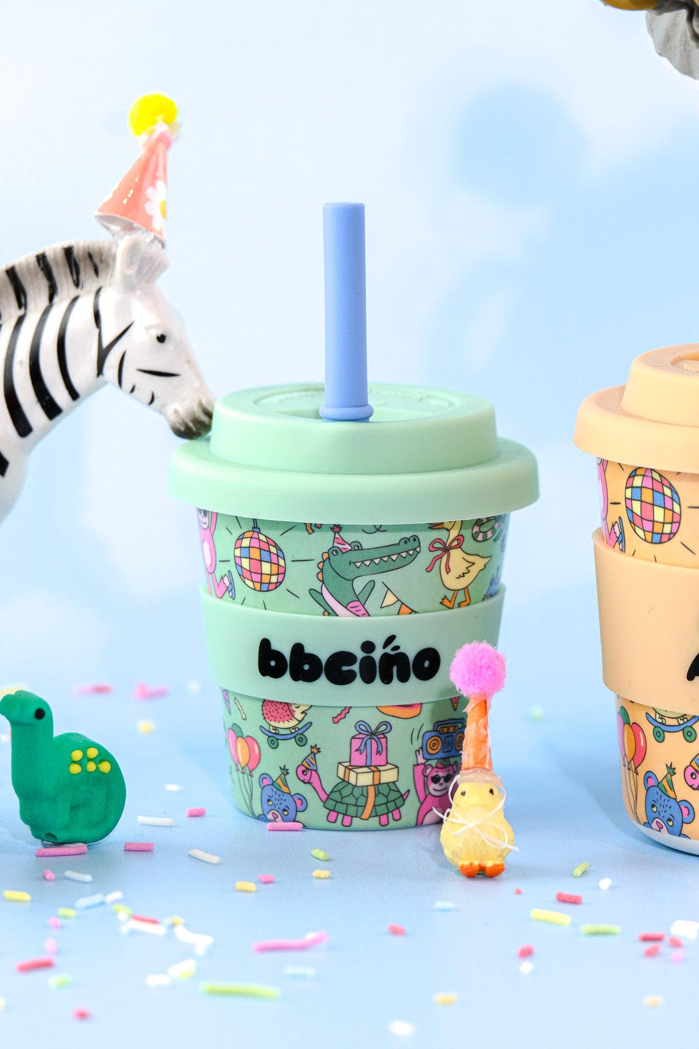 Party Animal in Green Babycino Cup - 120ml (STRAW INCLUDED)