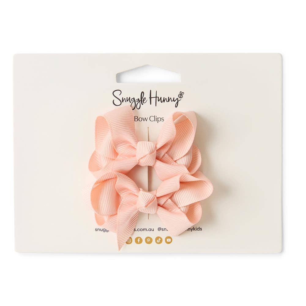 Peach Piggy Tail Hair Clips - Pair