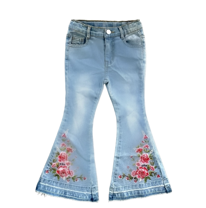 Floral Boot Flare Denim Jeans
