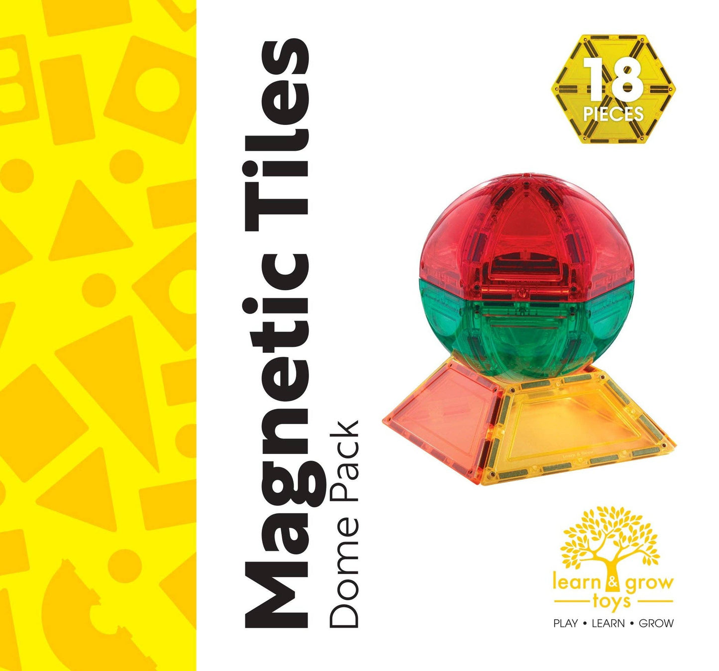 Learn & Grow Magnetic Tiles - Dome Pack (18 piece)