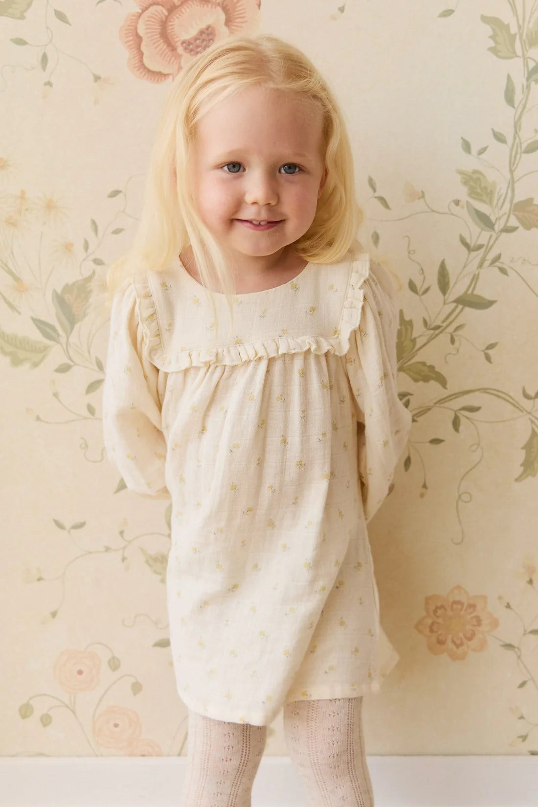 Organic Cotton Muslin Amira Dress - Vintage Ditsy