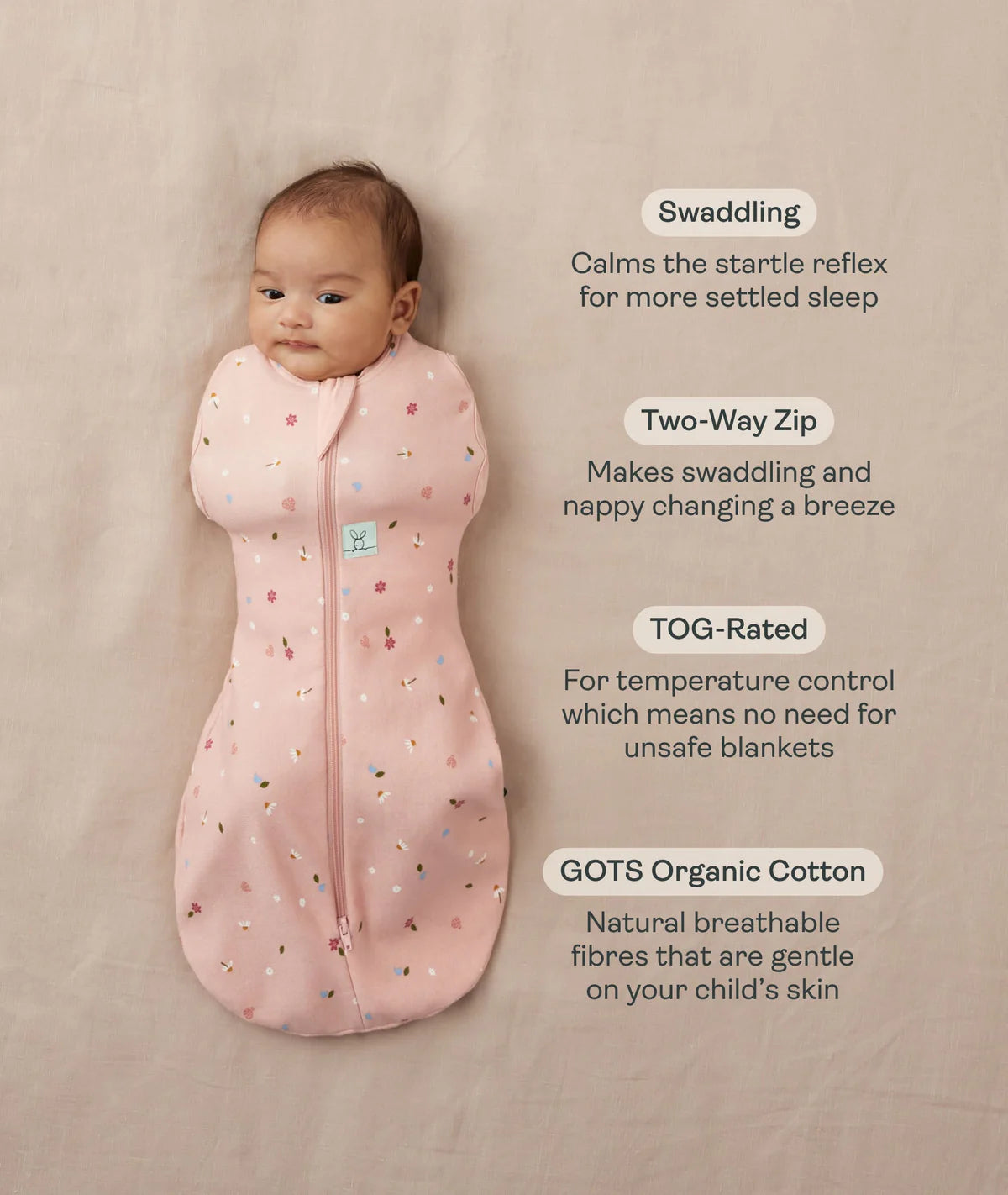 Cocoon Swaddle Bag - Daisies