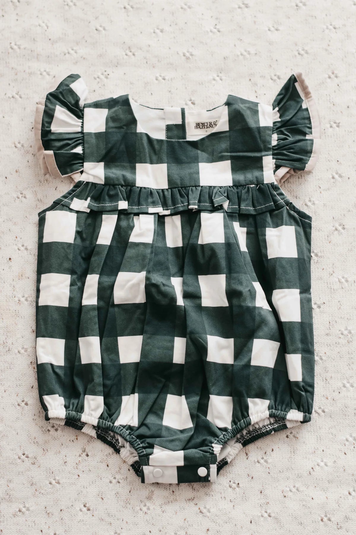 PLAYSUIT/DRESS: GREEN GINGHAM