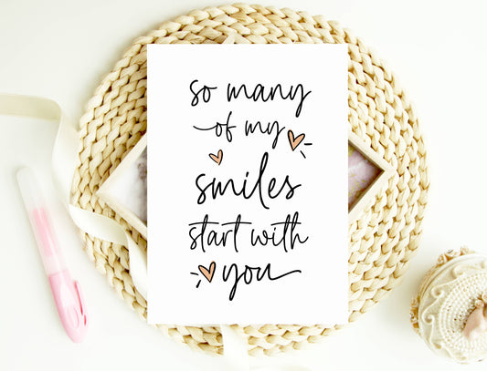 Anniversary Card For Boyfriend Husband, So Many Smiles Start