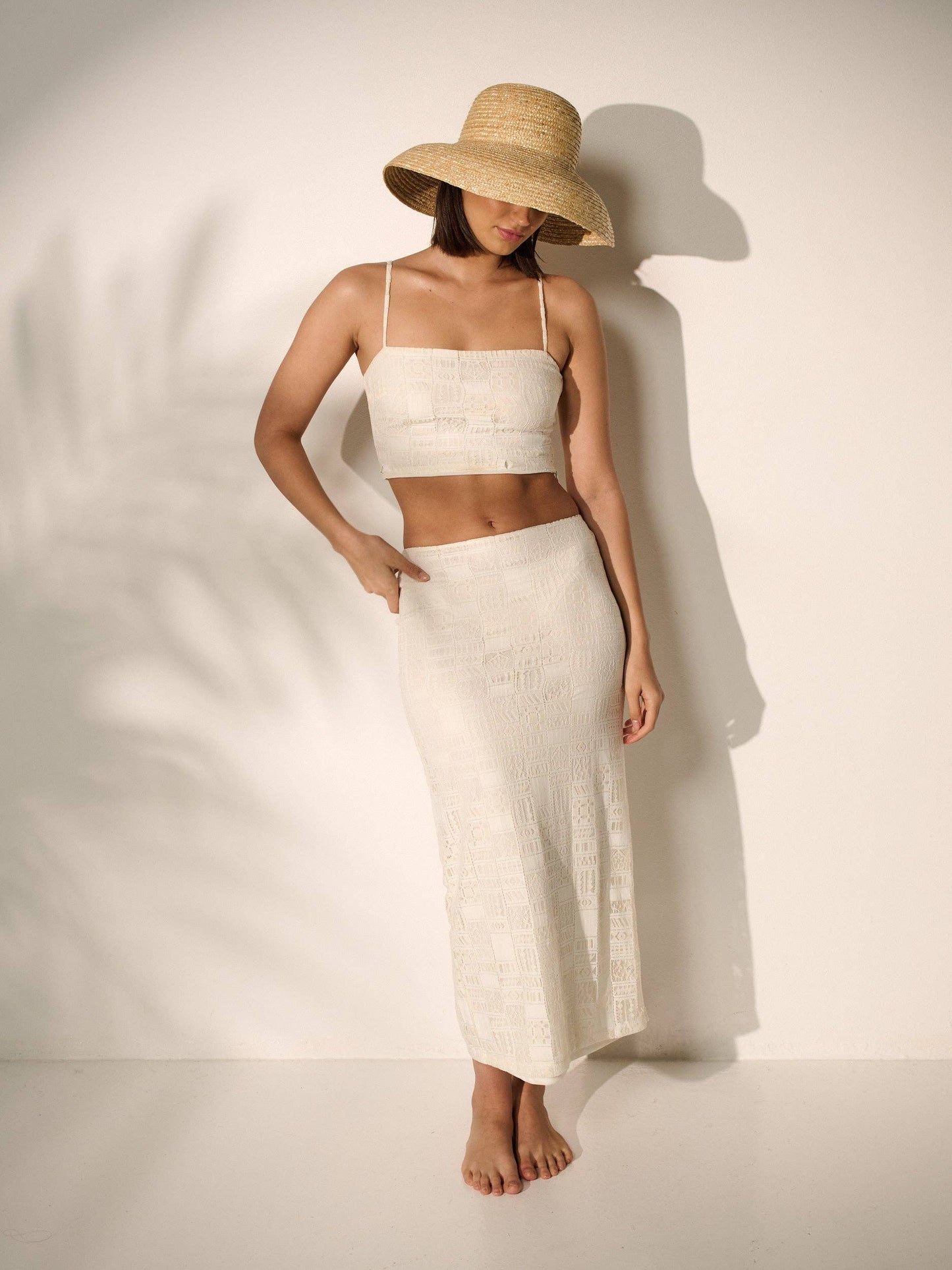 Wide Brim Straw Bucket Hat