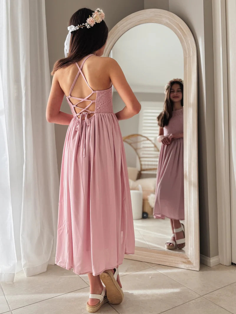 Isabelle Dusty Pink Girls Dress