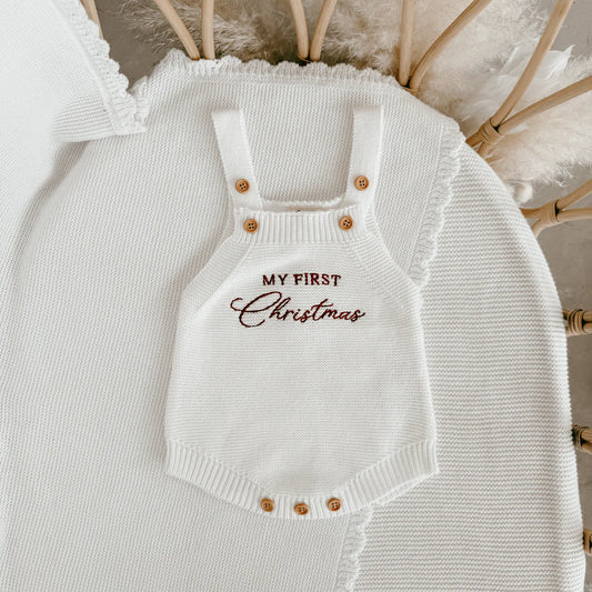 My First Christmas' Singlet Knit Romper