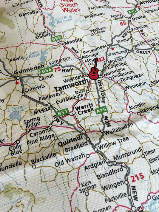 Tamworth Map Tea Towel