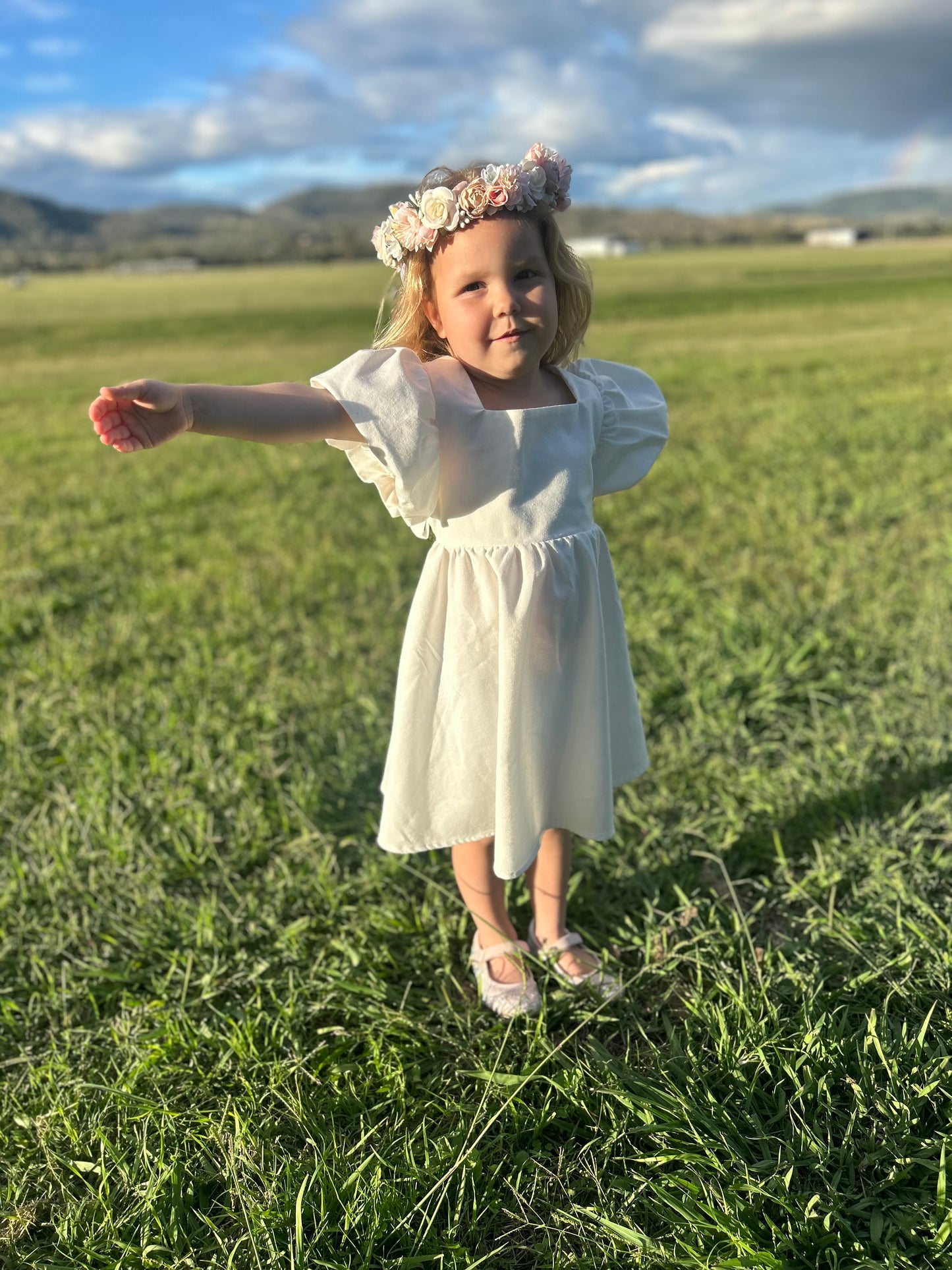 Grace Tie Back Dress - Ecru