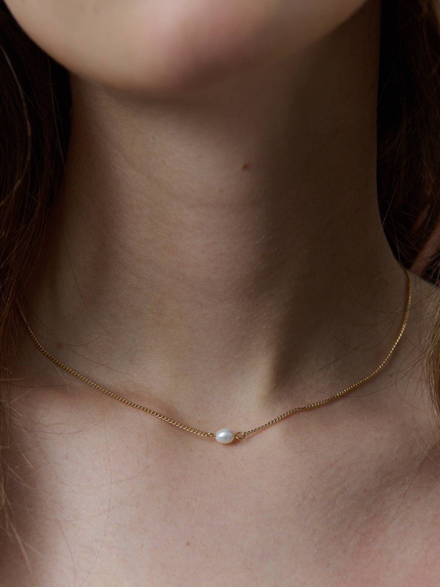 Single Pearl 18K Gold Plated Necklace