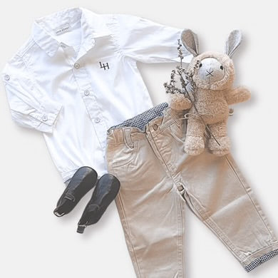 Baby Boys Dress Shirt Romper - White