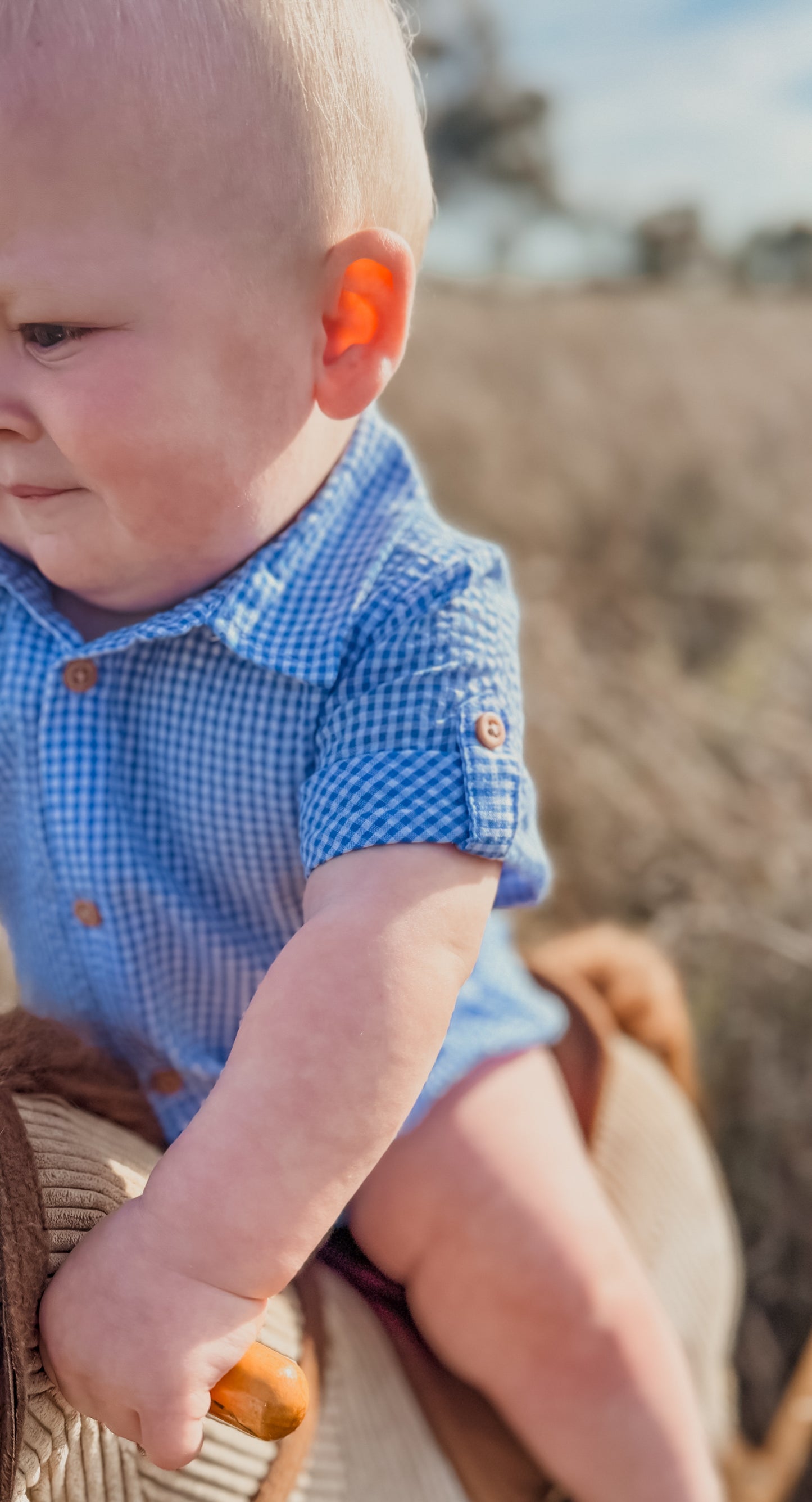 Roman Shirt Bodysuit Blue Check