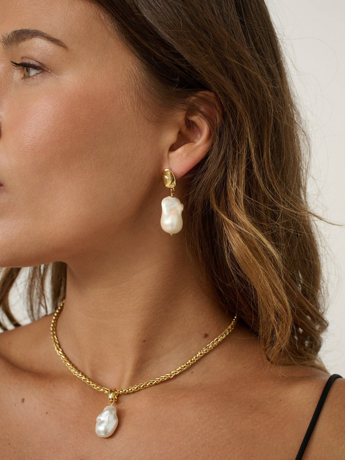 Natural Organic Pearl Drop Earrings
