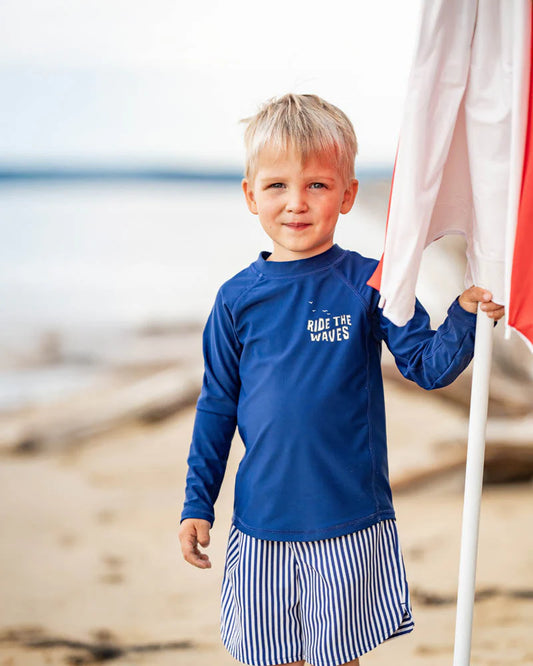 BOYS NAVY LS RASH TOP 1-7 YRS