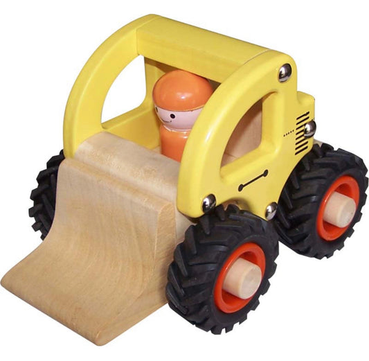 Wooden Wheelie Bulldozer Toy Car