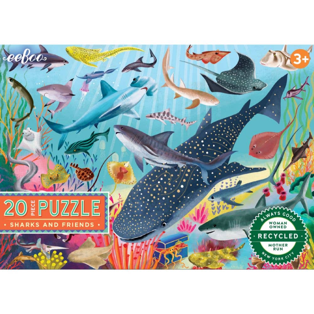 EeBoo 20 Pc Puzzle - Sharks &amp; Friends