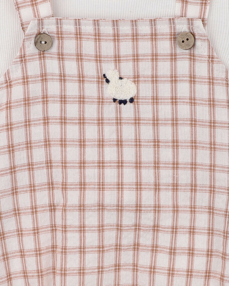 CLAYTON CHECK SHEEP BODYSUIT 2 PIECE SET