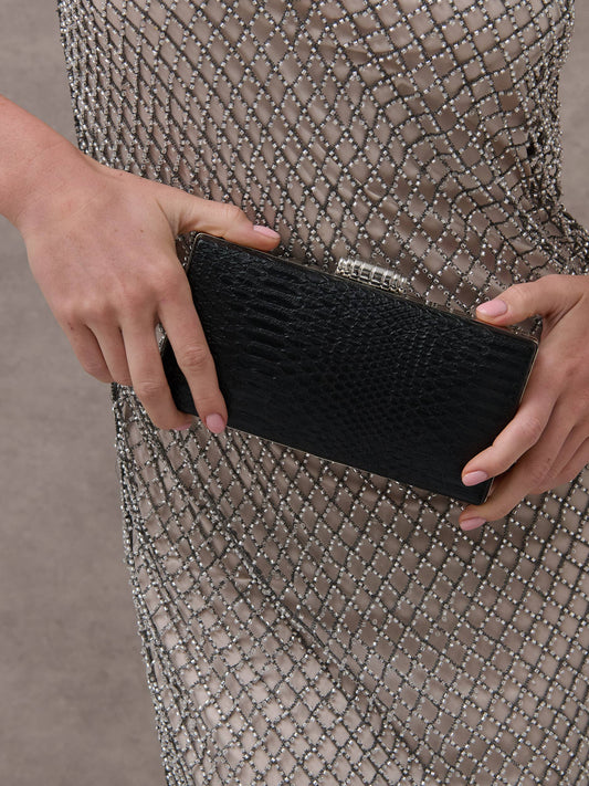 Ciara Croc-Effect Clutch