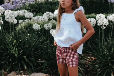 Girls Esme Top - White Linen