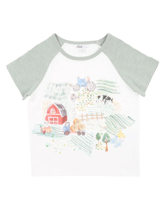 CLAYTON FARM SCENE TEE 3-5 YRS
