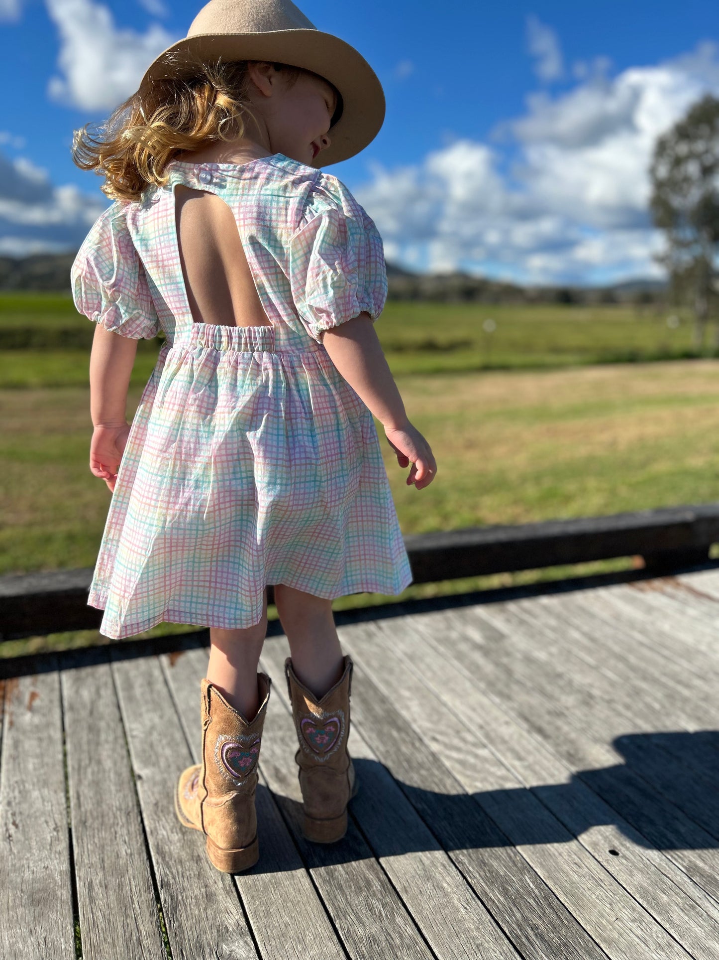 Candy Blossom Check Dress