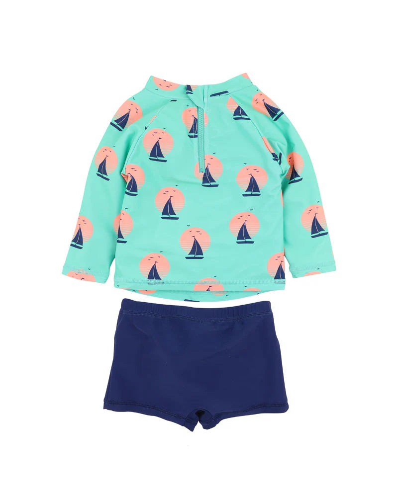 JARVIS PRINT GREEN LS 2 PIECE SET