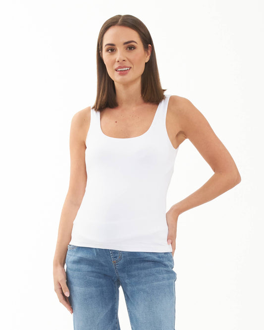 Luxe Knit Tank Top White