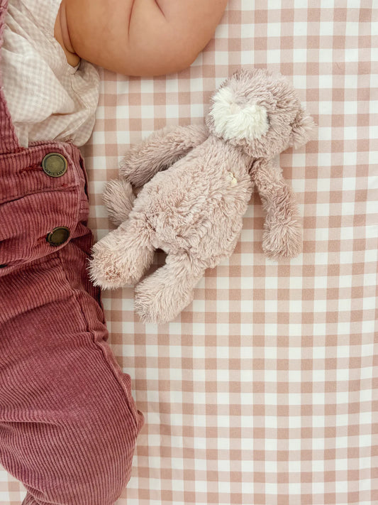 WATERPROOF SINGLE BED SHEET - PINK GINGHAM