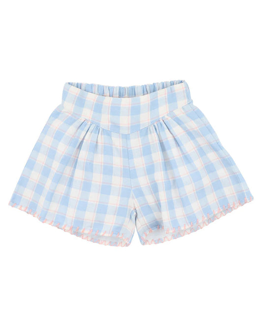BONNIE CHECK ORGANIC SHORTS 3-7 YEARS