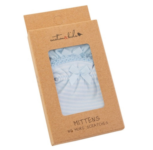 BLUE/STRIPE MITTENS - 2 PAIRS