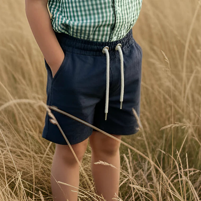 BOYS SONNY SHORTS - NAVY LINEN