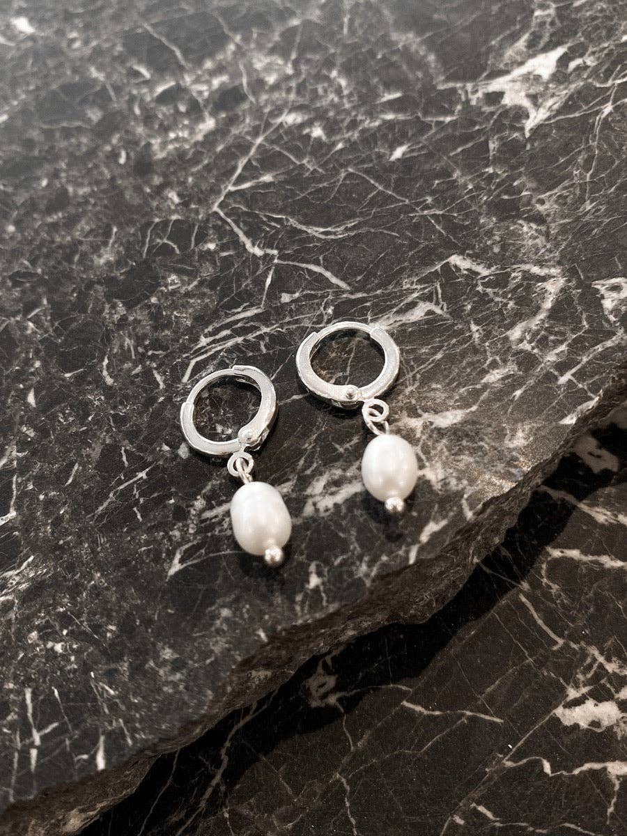 Daphne Silver Plated Pearl Earrings