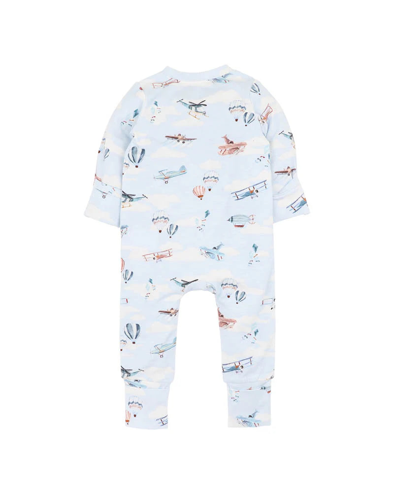 HARLAN PRINT LS ZIP ROMPER