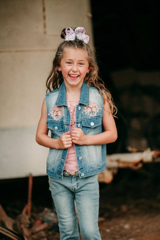 Floral Boot Denim Vest