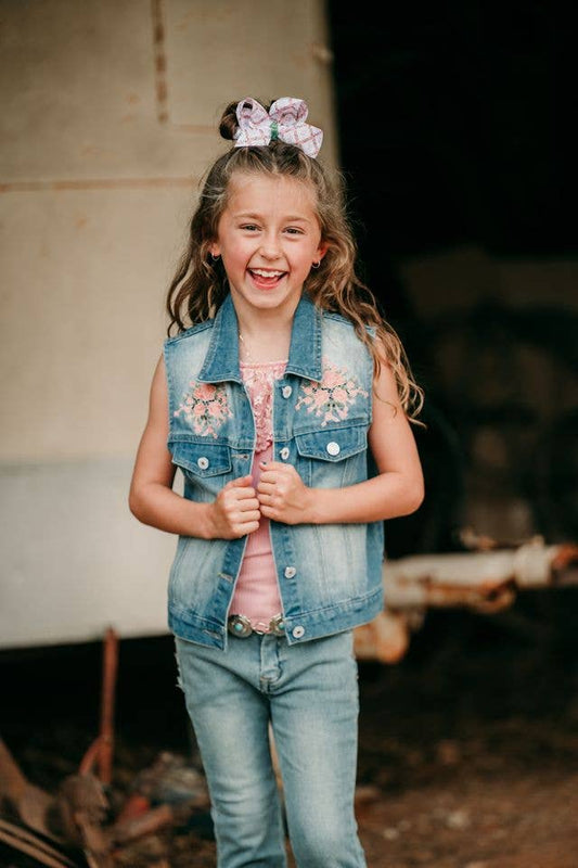 Floral Boot Denim Vest
