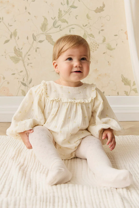 Organic Cotton Muslin Frances Playsuit - Vintage Ditsy
