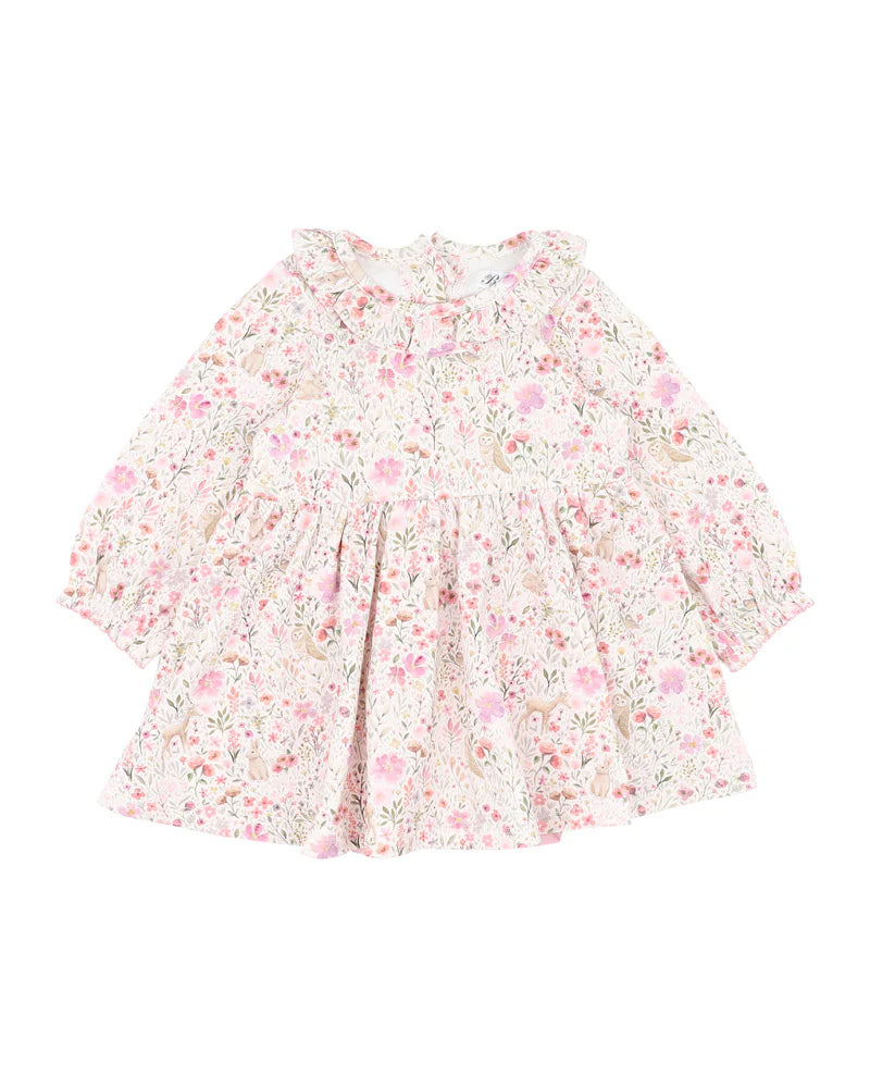 FLOSSY PRINT OVERLAY DRESS