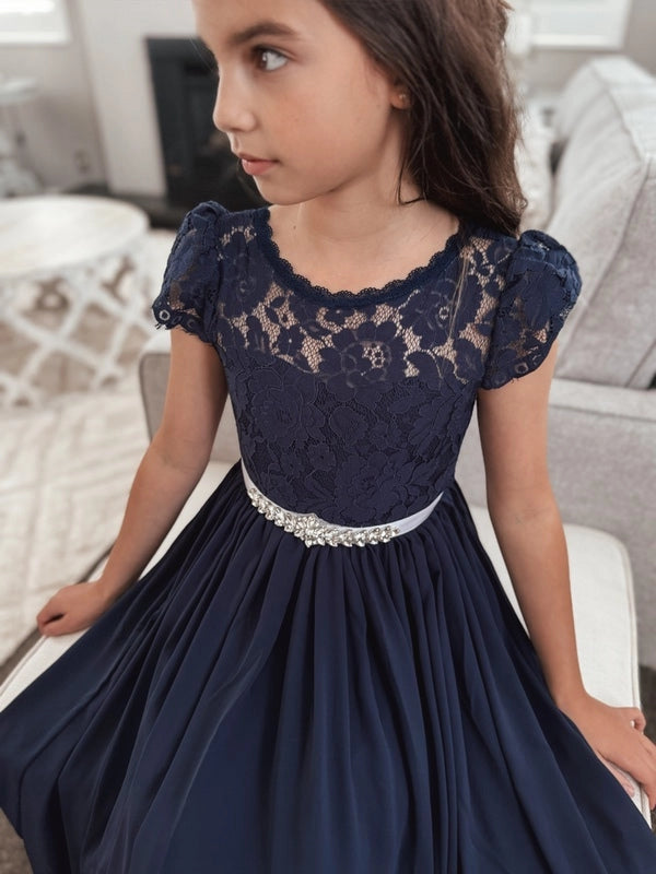 Sasha Girls Navy Blue Dress – Tajoh GG