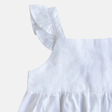 Girls Esme Top - White Linen