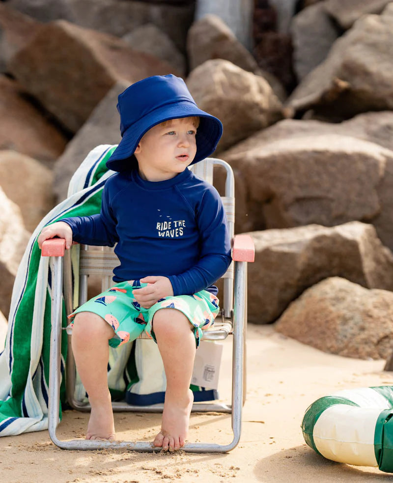 BOYS NAVY LS RASH TOP 1-7 YRS